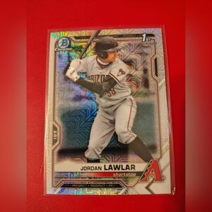 Jordan Lawlar 2021 Bowman Draft Chrome Asia Edition Mojo Refractor BDC-194